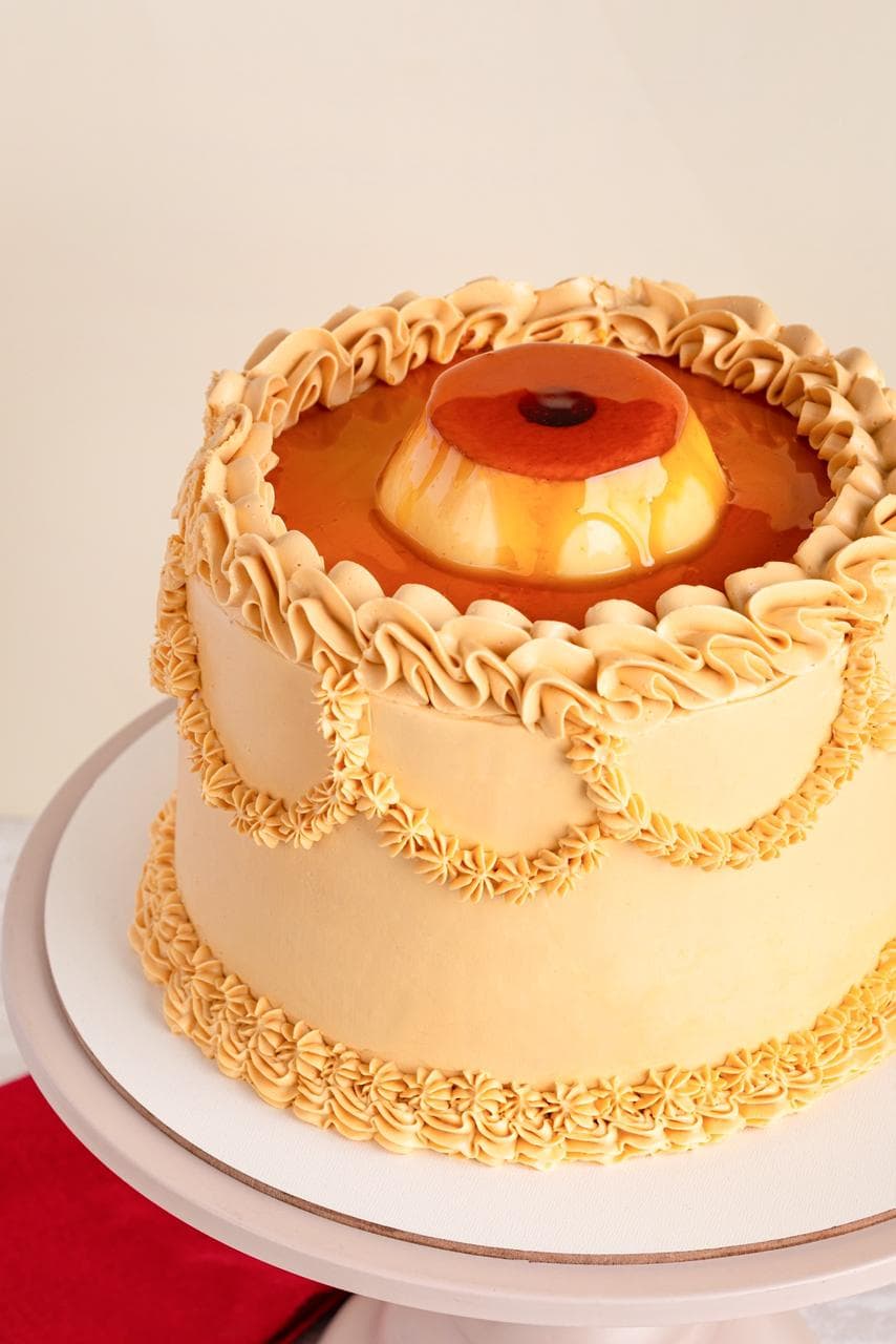 Bolo de pudim decorado